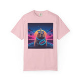 Retro Vaporwave Capybara with Sunglasses T-shirt | Neon Sunset Palm Trees