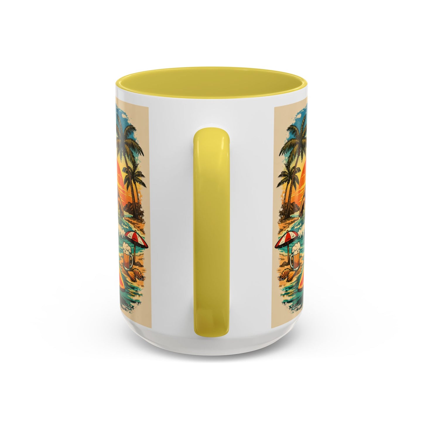 Surfing Bigfoot Mug | Retro Beach Sunset Bigfoot Wave Coffee Cup