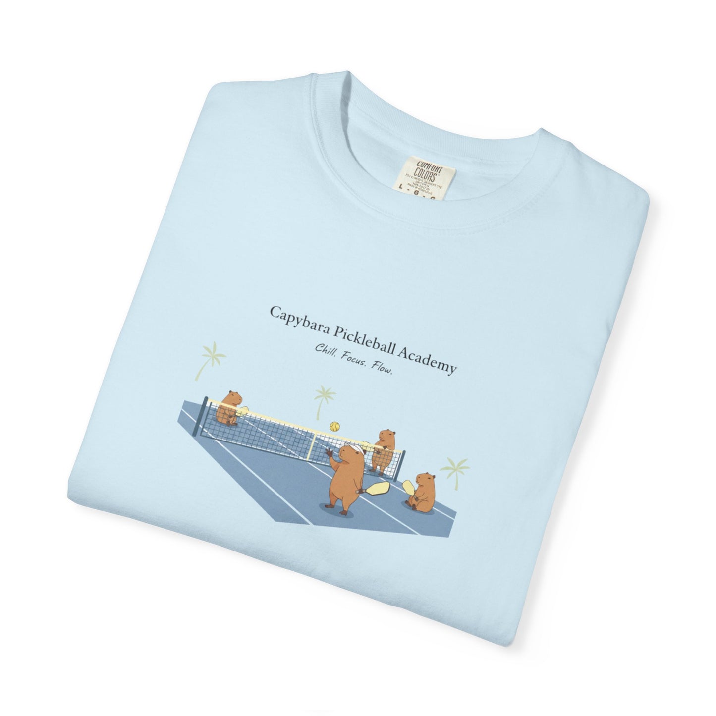 Capybara Pickleball Academy T-shirt | Capybara Cartoon Pickleball Design