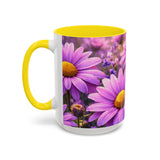 Purple Daisy Floral Mug | Accent Coffee Mug 11oz 15oz