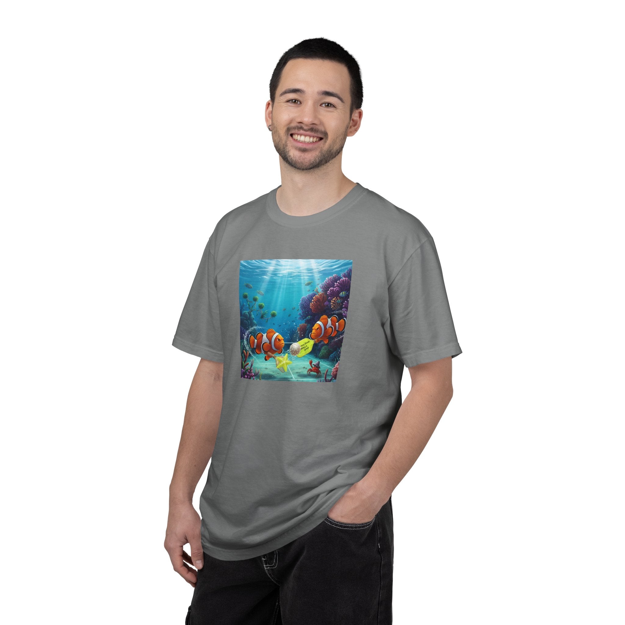 Clownfish Reef Scene T-shirt | Underwater Coral Ocean Illustration
