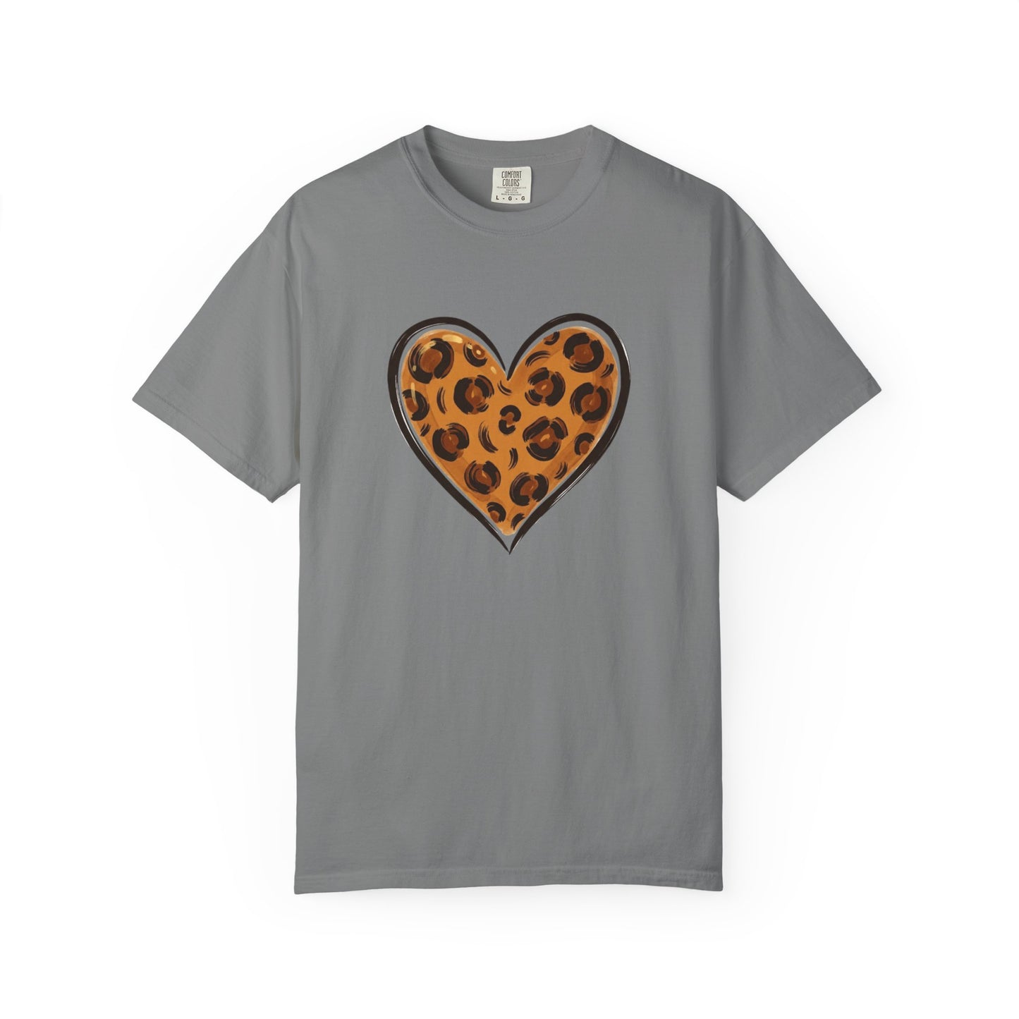 Leopard Print Heart T-shirt | Animal Print Heart Tee