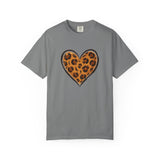 Leopard Print Heart T-shirt | Animal Print Heart Tee