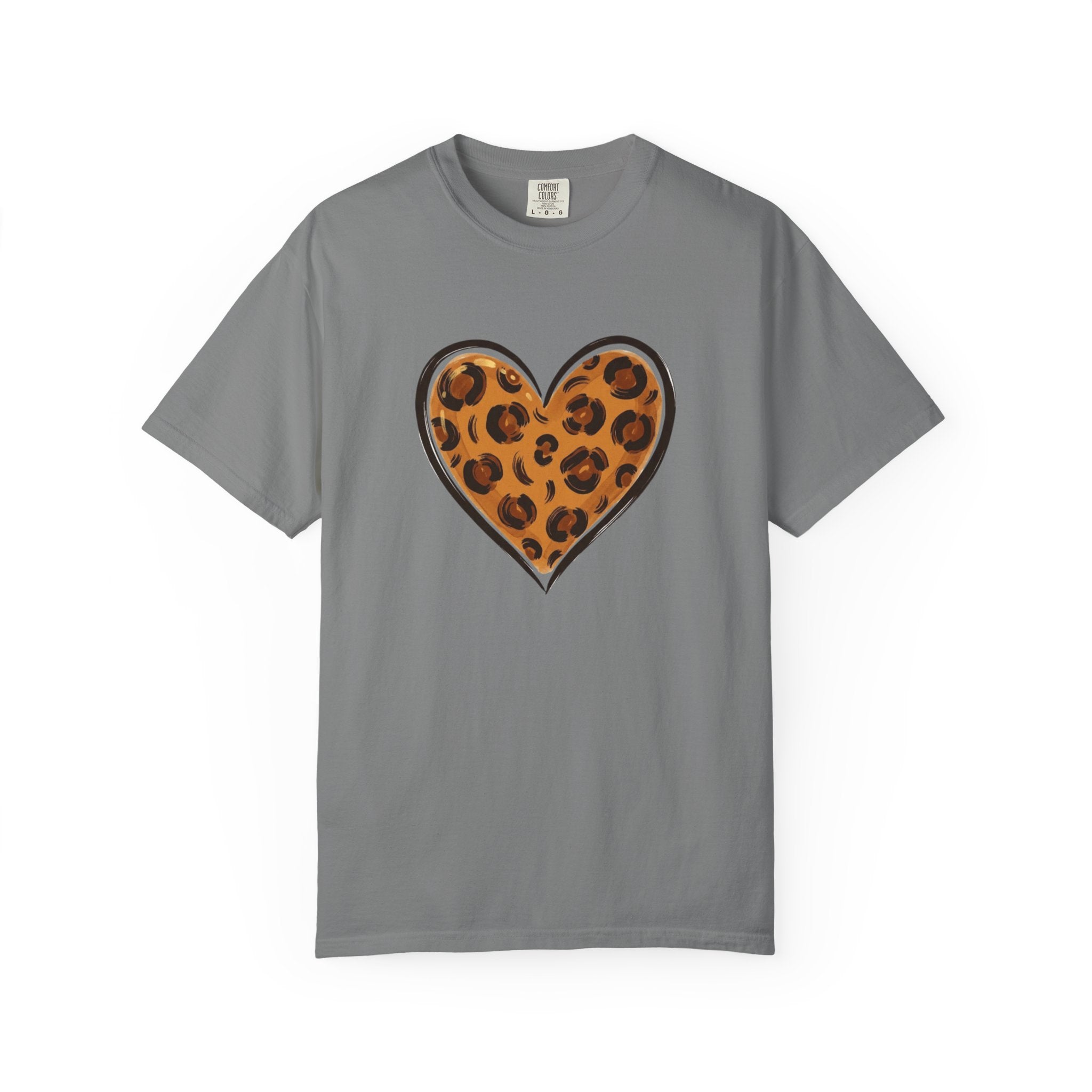 Leopard Print Heart T-shirt | Animal Print Heart Tee