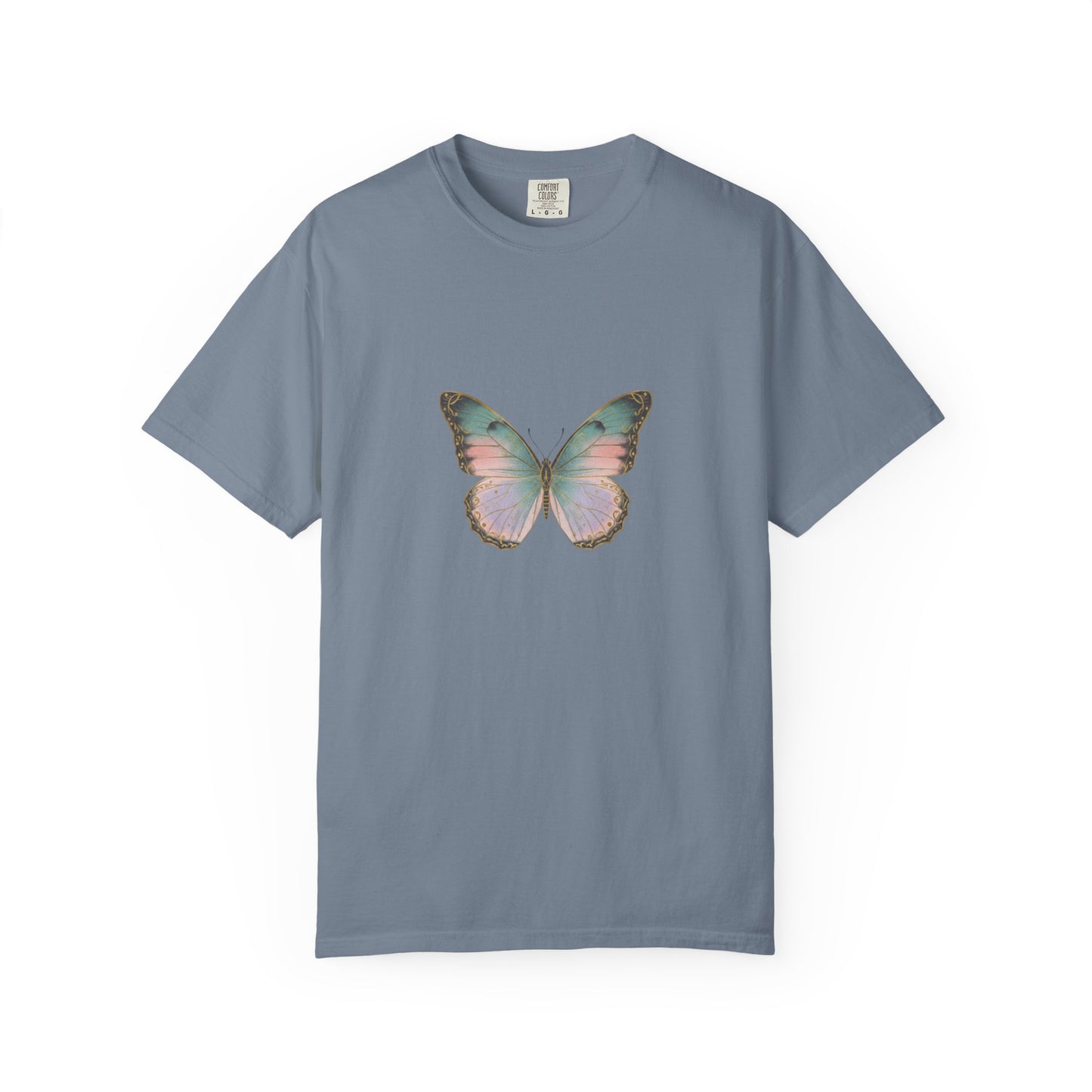 Retro 70s Vacation Butterfly T-shirt | Distressed Orange Teal Wings