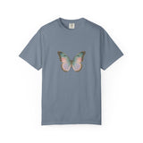 Retro 70s Vacation Butterfly T-shirt | Distressed Orange Teal Wings