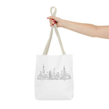 Chicago line art, City Skyline Tote Bag | Urban Skyline Illustration