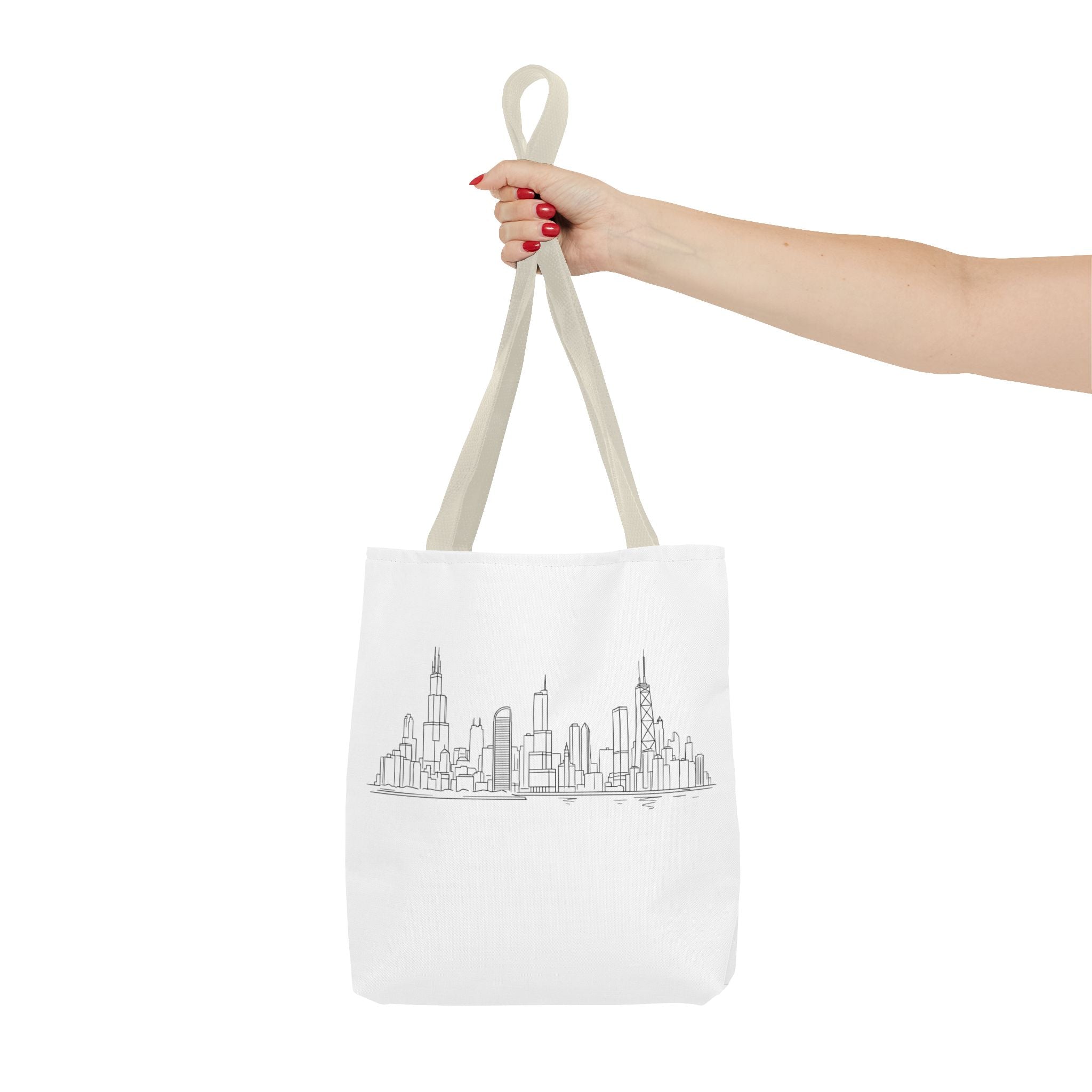 Chicago line art, City Skyline Tote Bag | Urban Skyline Illustration