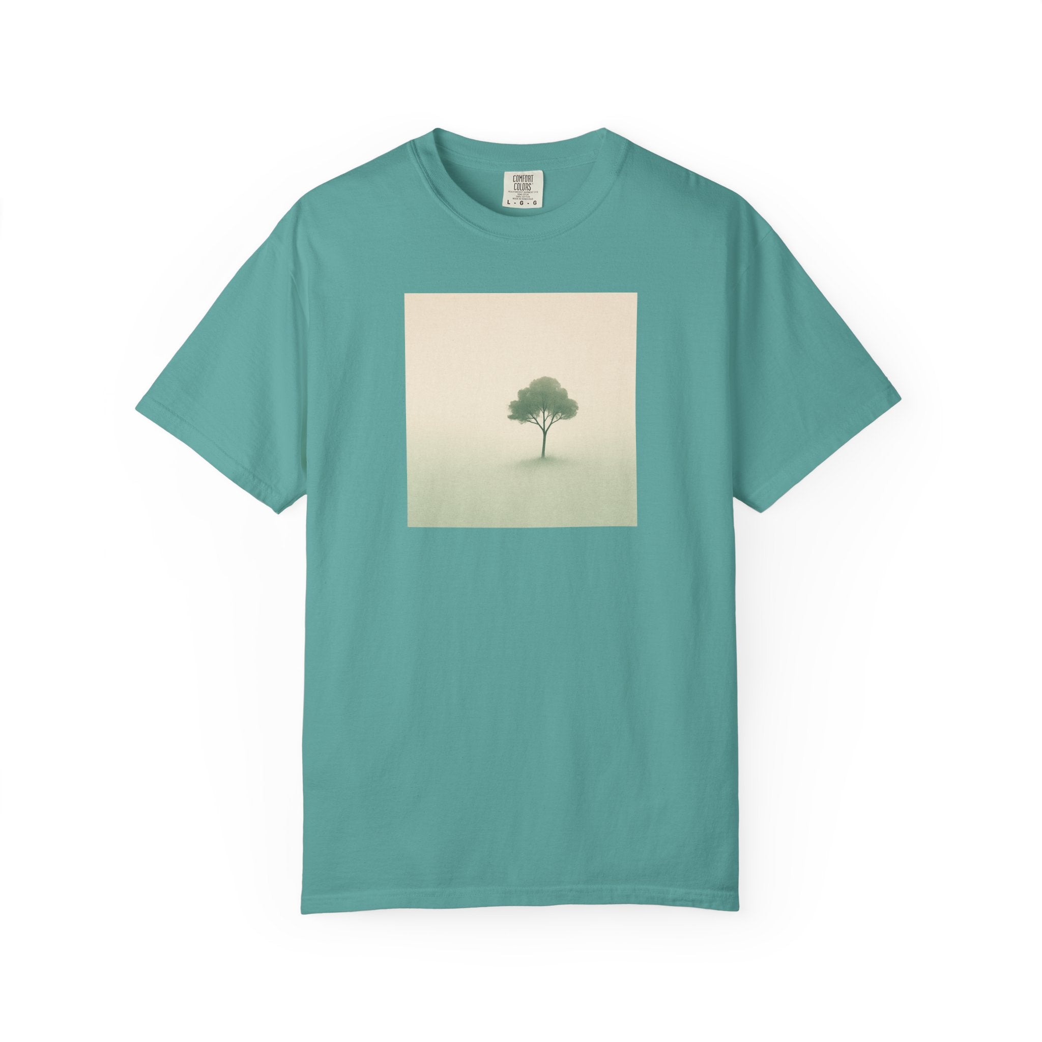 Solitary Tree Minimalist Artwork T-Shirt | Nature Square Print
