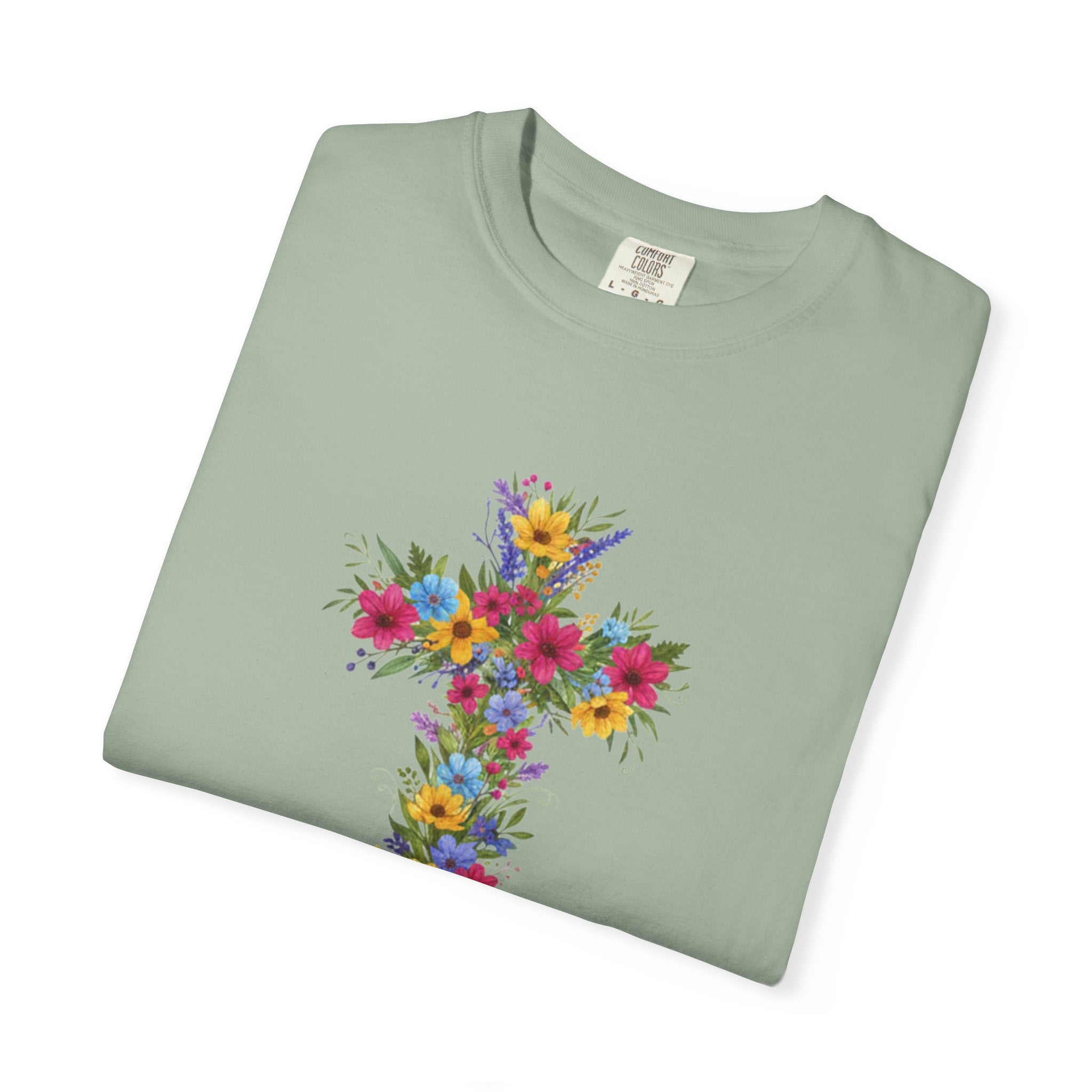 Floral Cross T-shirt | Colorful Flower Cross Tee, Christian Faith Shirt