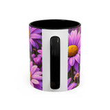 Purple Daisy Floral Mug | Accent Coffee Mug 11oz 15oz