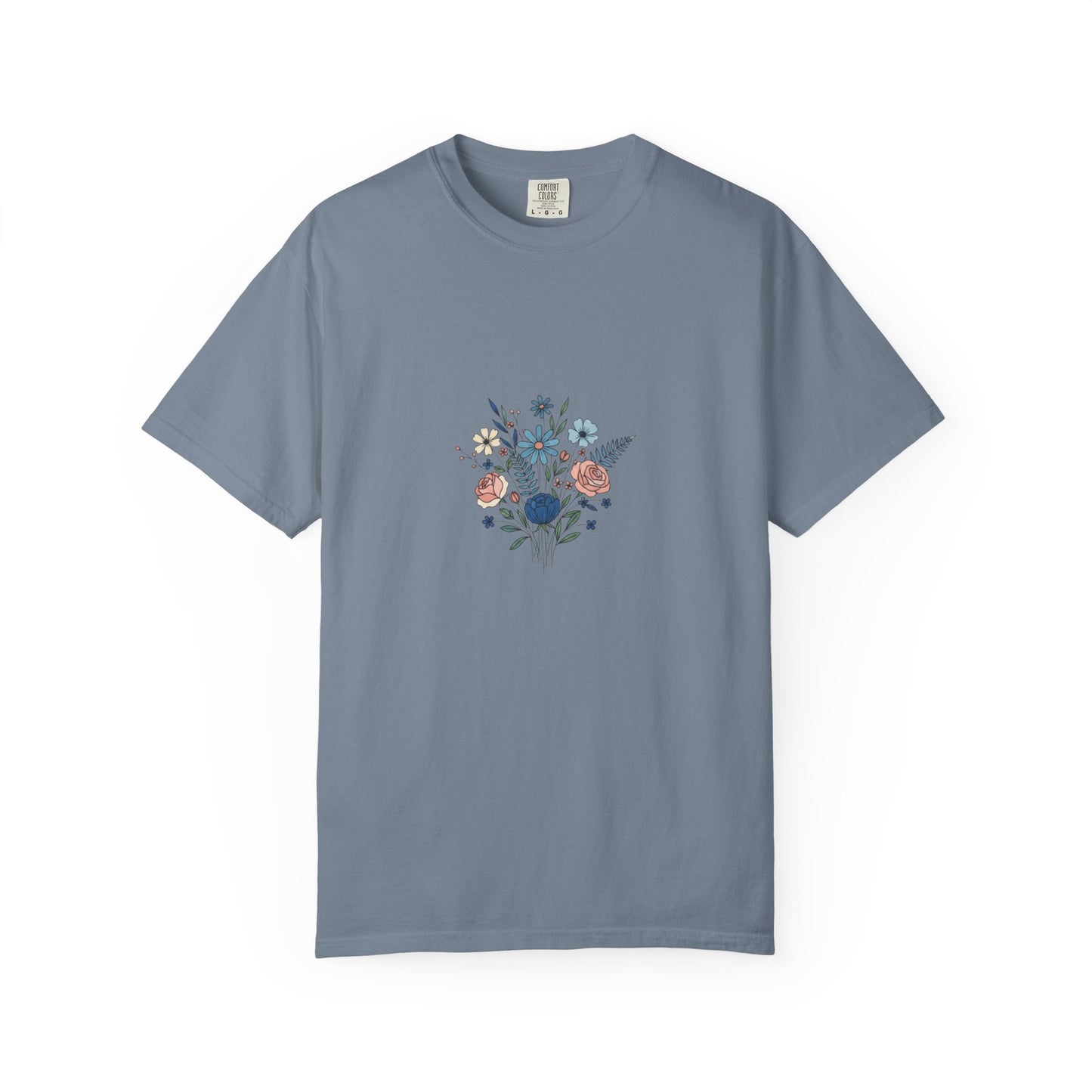 Wildflower Bouquet T-Shirt | Centered Floral Illustration, Daisies & Roses