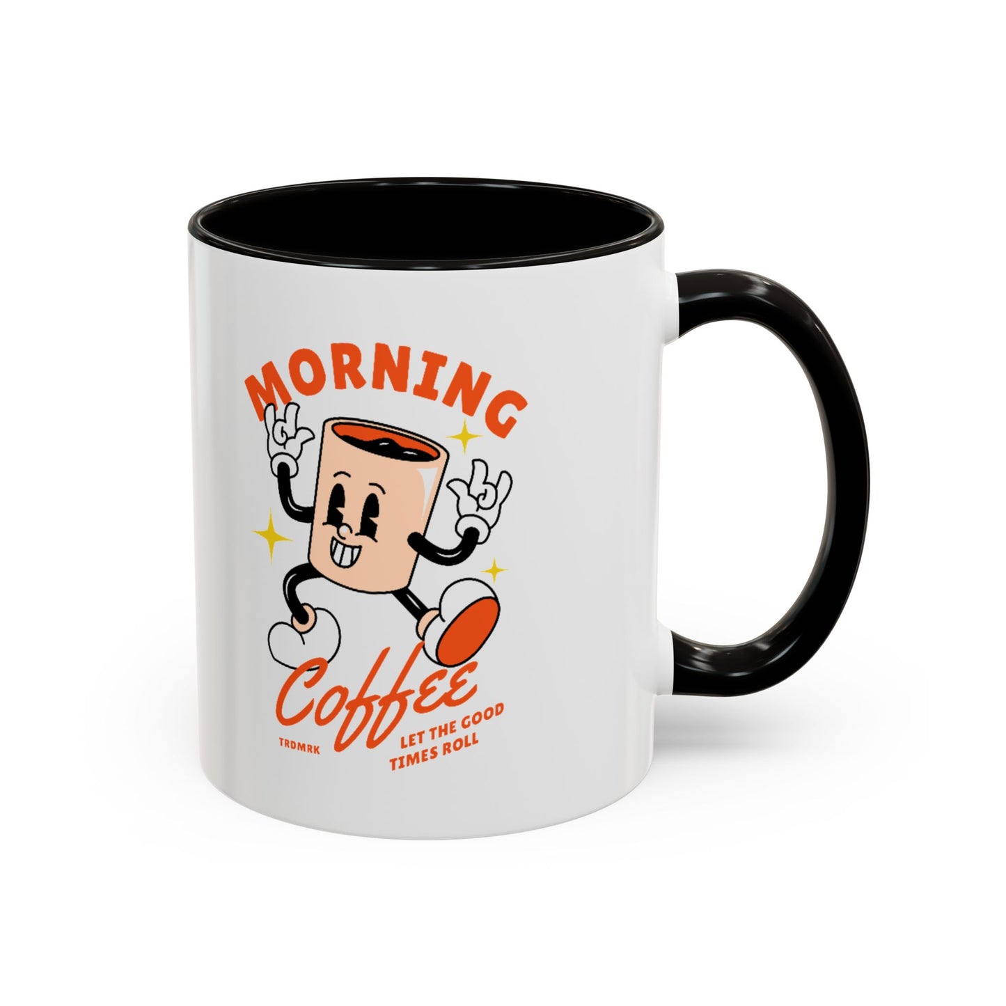 Morning Coffee Mug | Retro Cartoon Coffee Cup, Colorful Ceramic