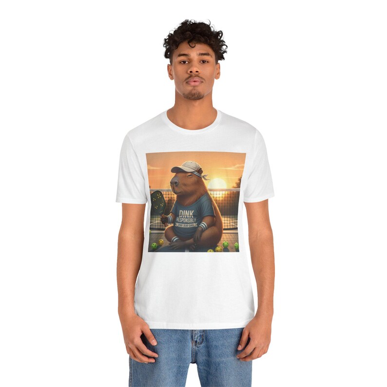 Dink Responsibly Pickleball Capybara Tee | Funny Animal Sports Art