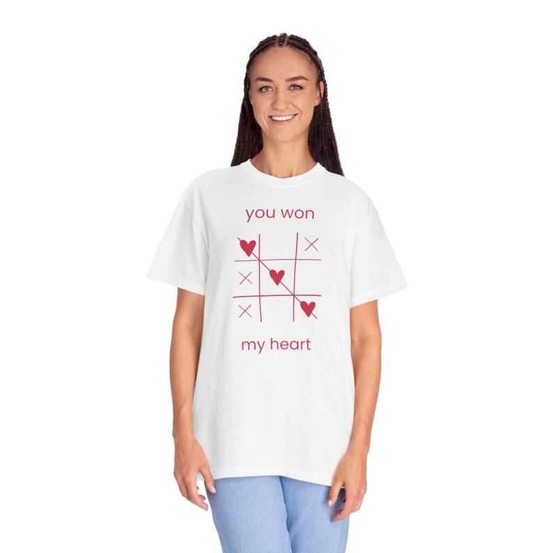 You Won My Heart tic tac toe T-shirt | Valentine heart game tee