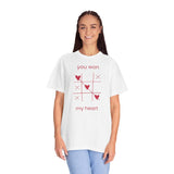 You Won My Heart tic tac toe T-shirt | Valentine heart game tee