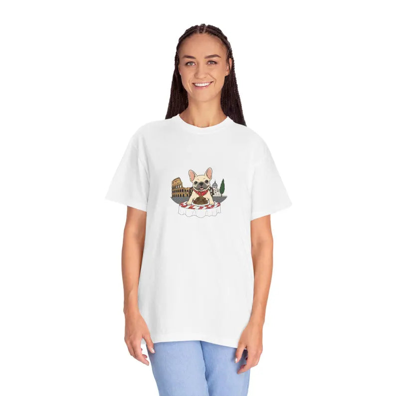 French Bulldog Chef T-shirt | Cute Dog Cooking Illustration, Bistro Theme
