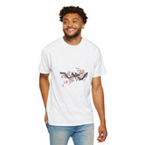 Birds on Cherry Blossom Branch T-Shirt | Japanese Floral Illustration