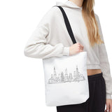 Chicago line art, City Skyline Tote Bag | Urban Skyline Illustration