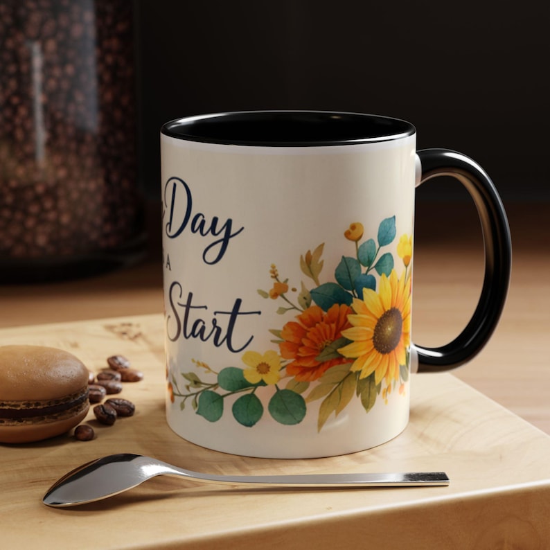 Every Day Is A Fresh Start mug | Floral sunflower coffee mug