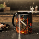 Catzilla Tokyo Cityscape Mug | Color Interior 11oz 15oz