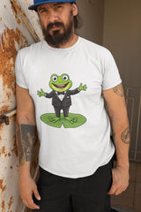 Funny Tuxedo Frog T-shirt | Frog on Lily Pad Amphibian Design