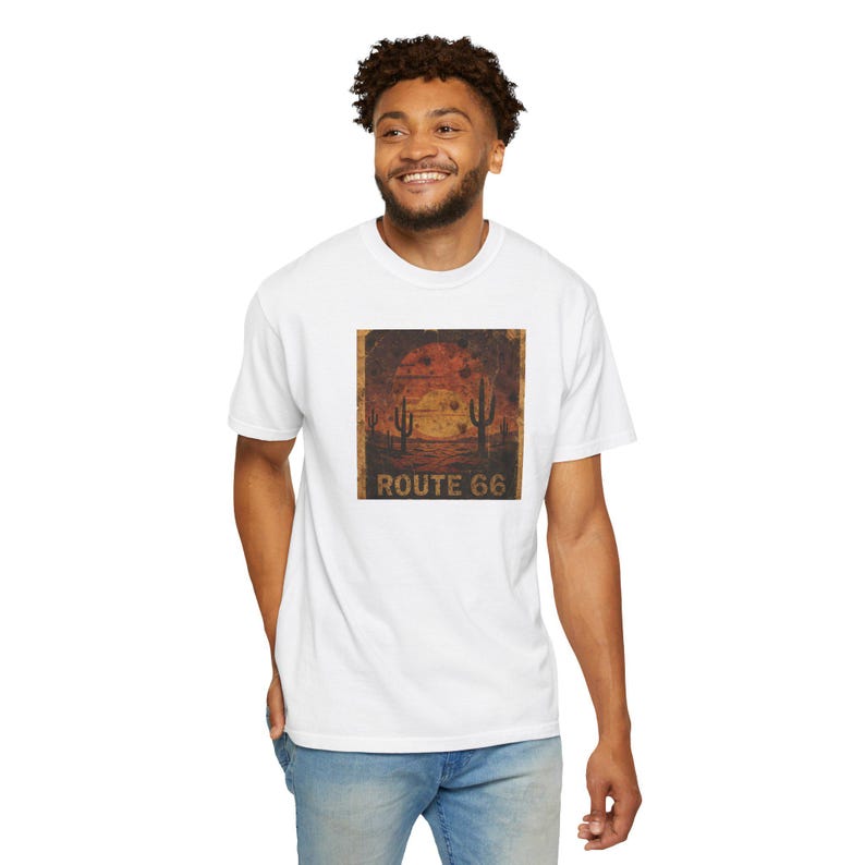 Route 66 Desert Sunset T-shirt | Vintage Road Trip Tee
