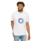 Blue Purple Butterfly Wreath T-shirt | Floral Circle Tee