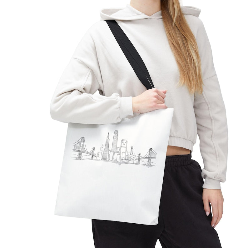San Francisco Skyline Tote Bag | Minimal City Line Art