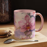 Tropical Orchid Floral Mug | Accent Coffee Mug 11oz 15oz