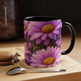 Purple Daisy Floral Mug | Accent Coffee Mug 11oz 15oz