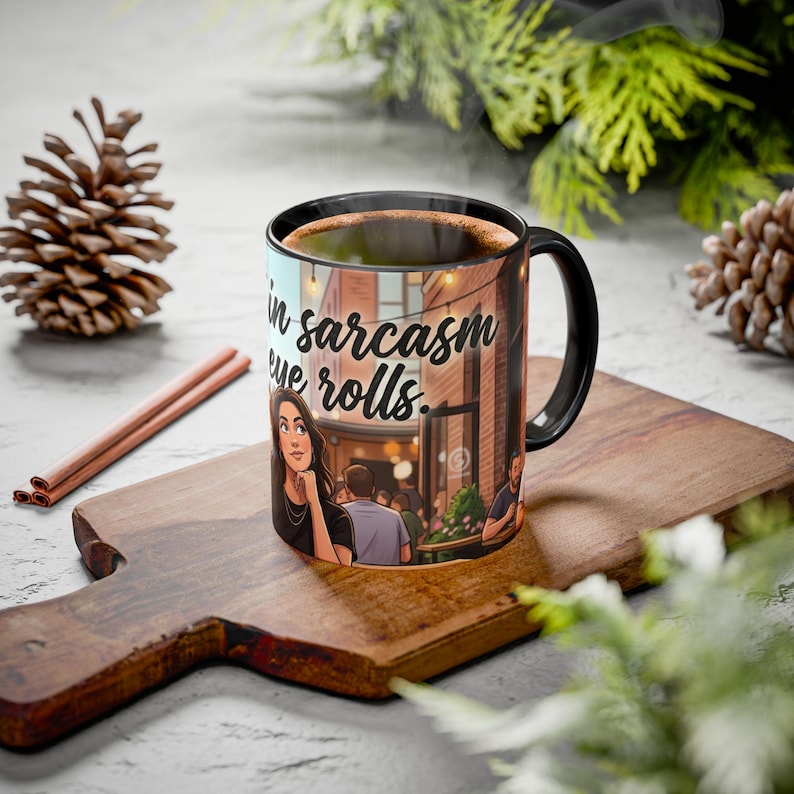 Sarcastic Girl Illustration Mug | 11oz or 15oz Colorful Ceramic